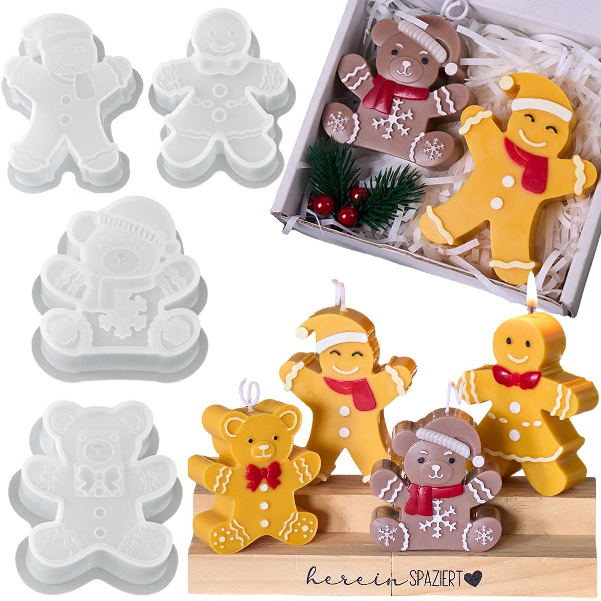 Gingerbread Man Bear Silicone  - Soap Making Gifts review and price